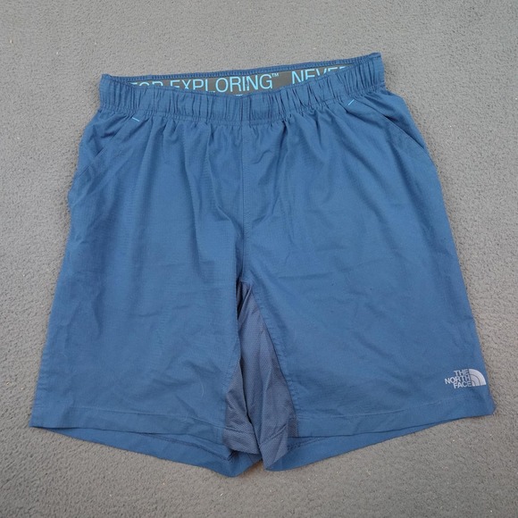 The North Face Shorts Mens Medium Blue FlashDry Athletic Running Trail Drawcord - Picture 1 of 9